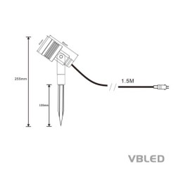 Lot de 3 lampes de jardin 6W Spot de jardin Argent 3000K 12V Blanc Chaud avec piquet de terre et transformateur