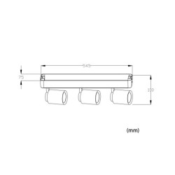 Lámpara de techo LED Lámpara de techo, 3 luces Giratoria y orientable sin bombilla GU10