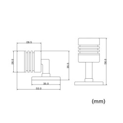 3st SET Mini LED plafondspot 12VDC 3W 3000K "ESKINAR" draaibaar met LED transformator