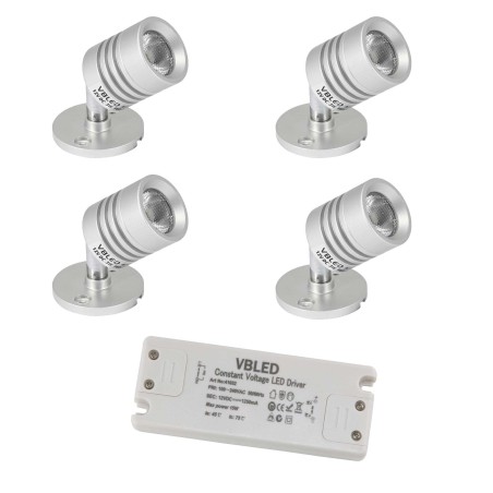 SET van 4 "ESKINAR" LED opbouw wand-/plafondarmaturen 3000K 3W