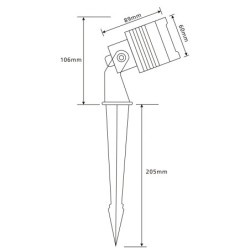 Faretto da giardino a LED "Mutatio" 3000K Dimmer a 3 stadi 3W, 6W, 10W