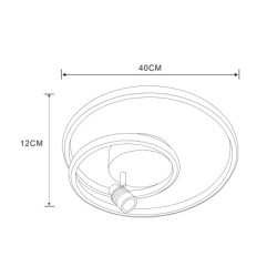 LED ceiling light "Doculus" 2-flame 35W RGBW, round, aluminium/black with IR remote control