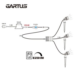 Foco LED de jardín "Mutatio" 3000K Regulador de intensidad de 3 etapas 3W, 6W, 10W