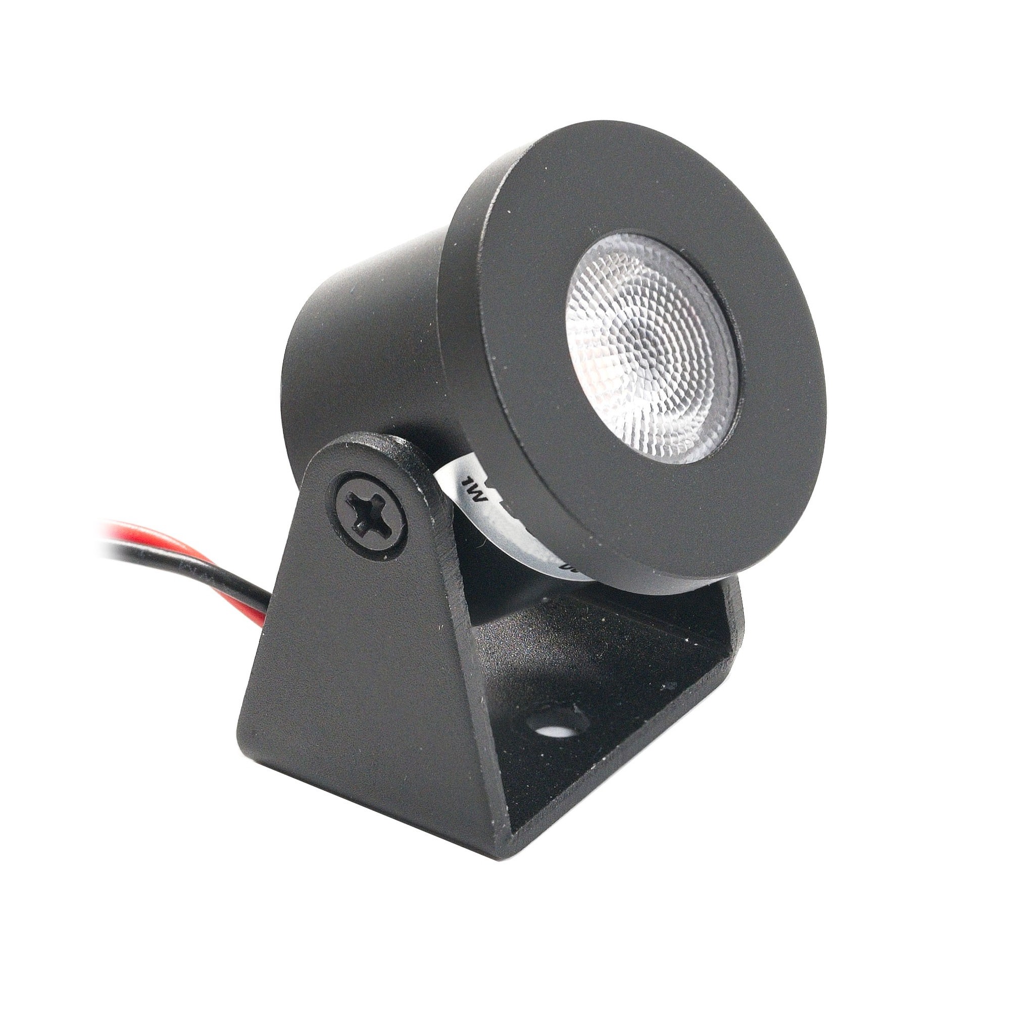 1W Mini LED Foco de superficie "Alyana" negro 12VDC 3000K