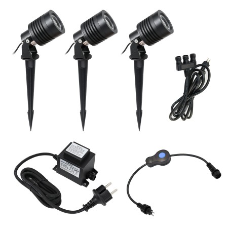 Set of 3 Garden Spotlights Outdoor Spotlight 3X10W 3000K EZDIM