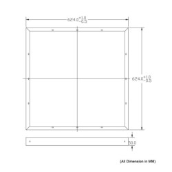 Cornice per pannello LED con sistema a scatto (62 cm x 62 cm)