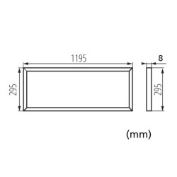 Diseño ultraplano Panel LED blanco 120 x 30cm, 4000K 36W