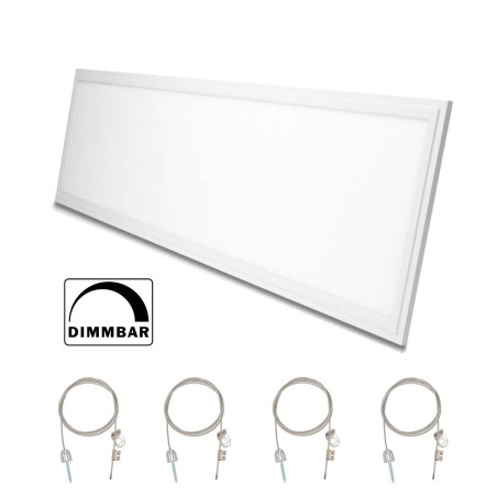 Design ultrapiatto Pannello LED dimmerabile bianco 120 x 30 cm, 4000K 36W Inclusa sospensione a filo Set