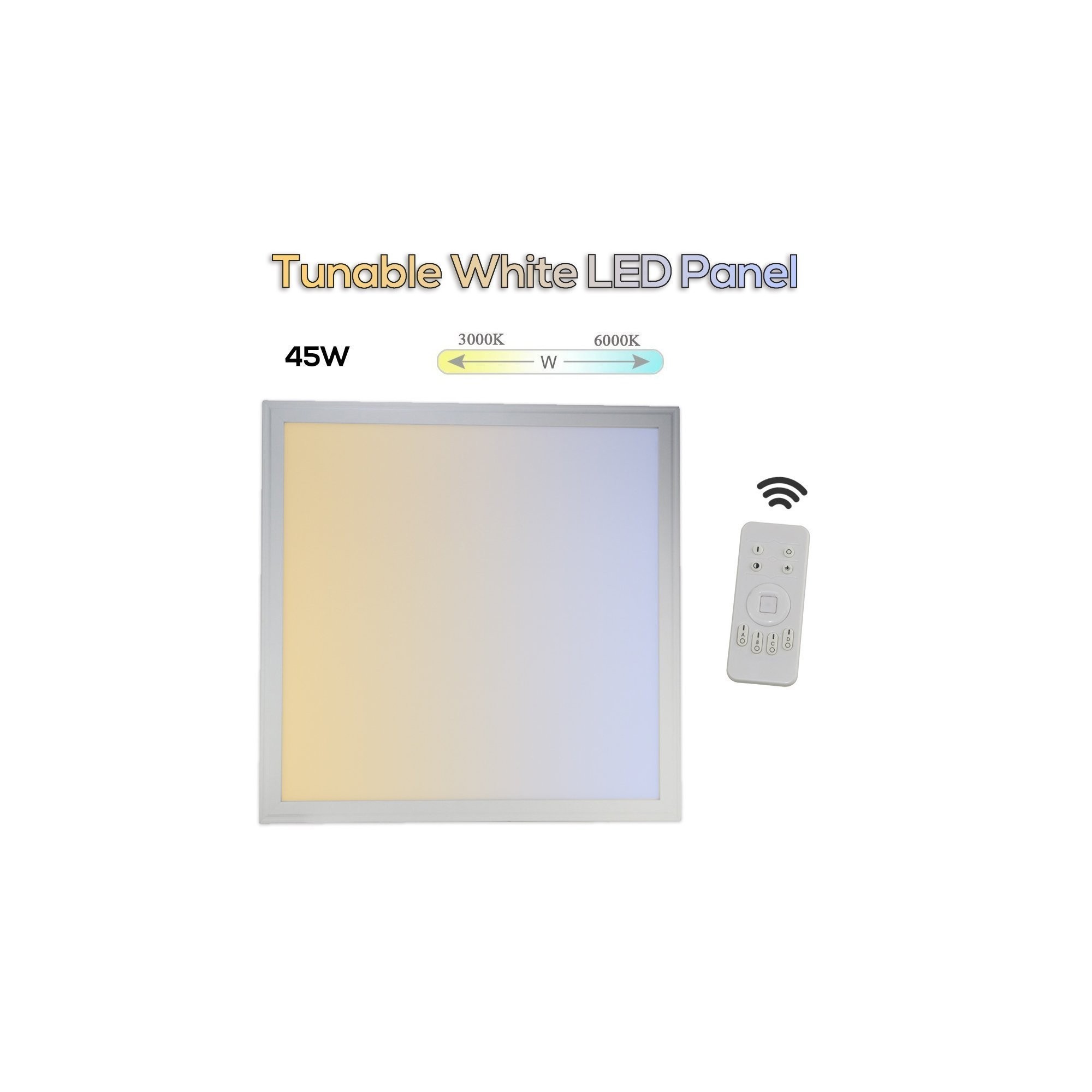 Pannello LED bianco sintonizzabile 45W 3000-6000 Kelvin Dimmerabile + Luce dinamica