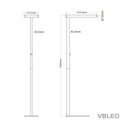 Lampada da terra a LED per ufficio 60W 4000K con dimmer rotativo