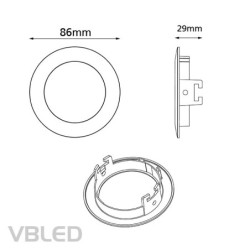 LED montageframe van aluminium - chroom look - rond - glanzend - draaibaar