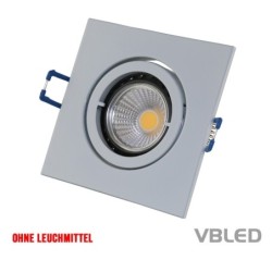 LED Einbaurahmen aus Aluminium - weiß - eckig - glänzend - schwenkbar