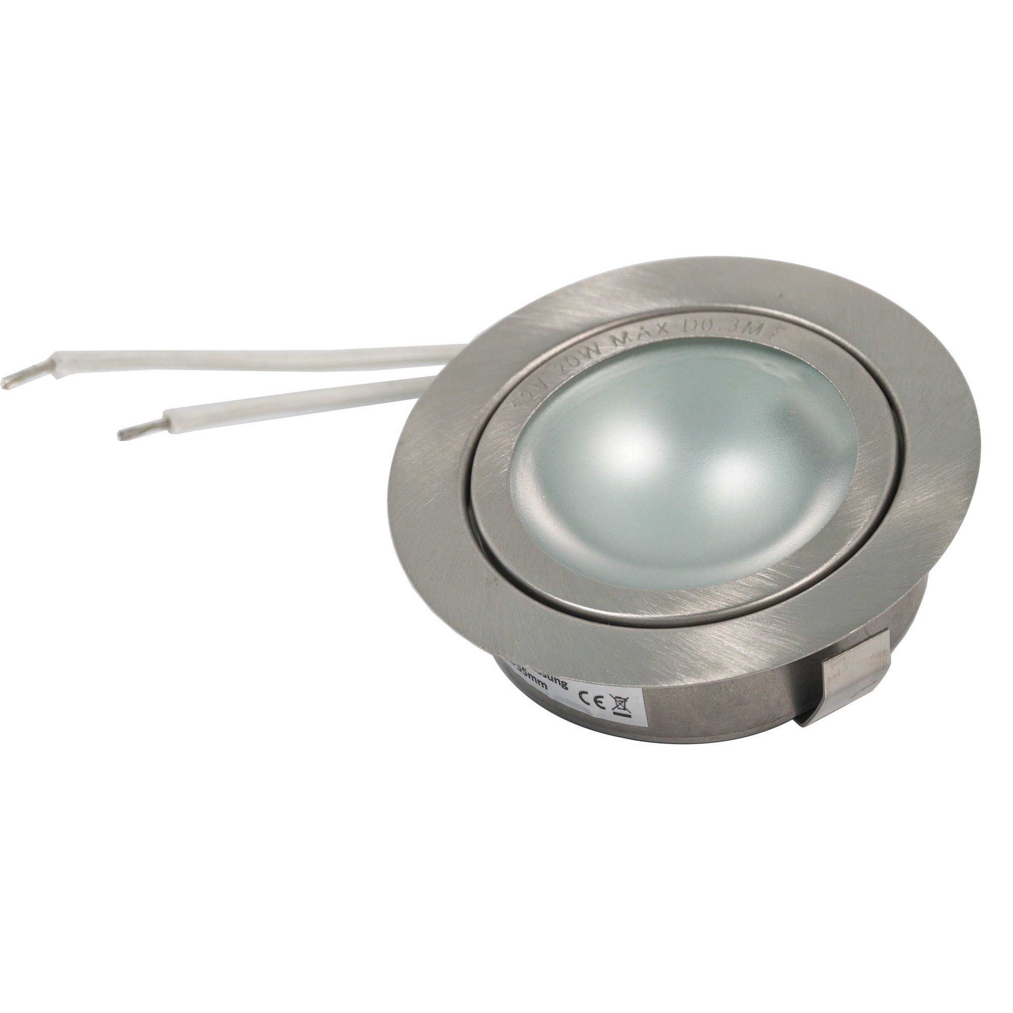 Furniture recessed luminaire brushed stainless steel 12V G4 Max 20W without bulb