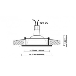 LED Einbaurahmen - Metall - Ø56mm - satin - rund - schwenkbar