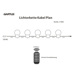 5 LED RGBWW light chain with remote control