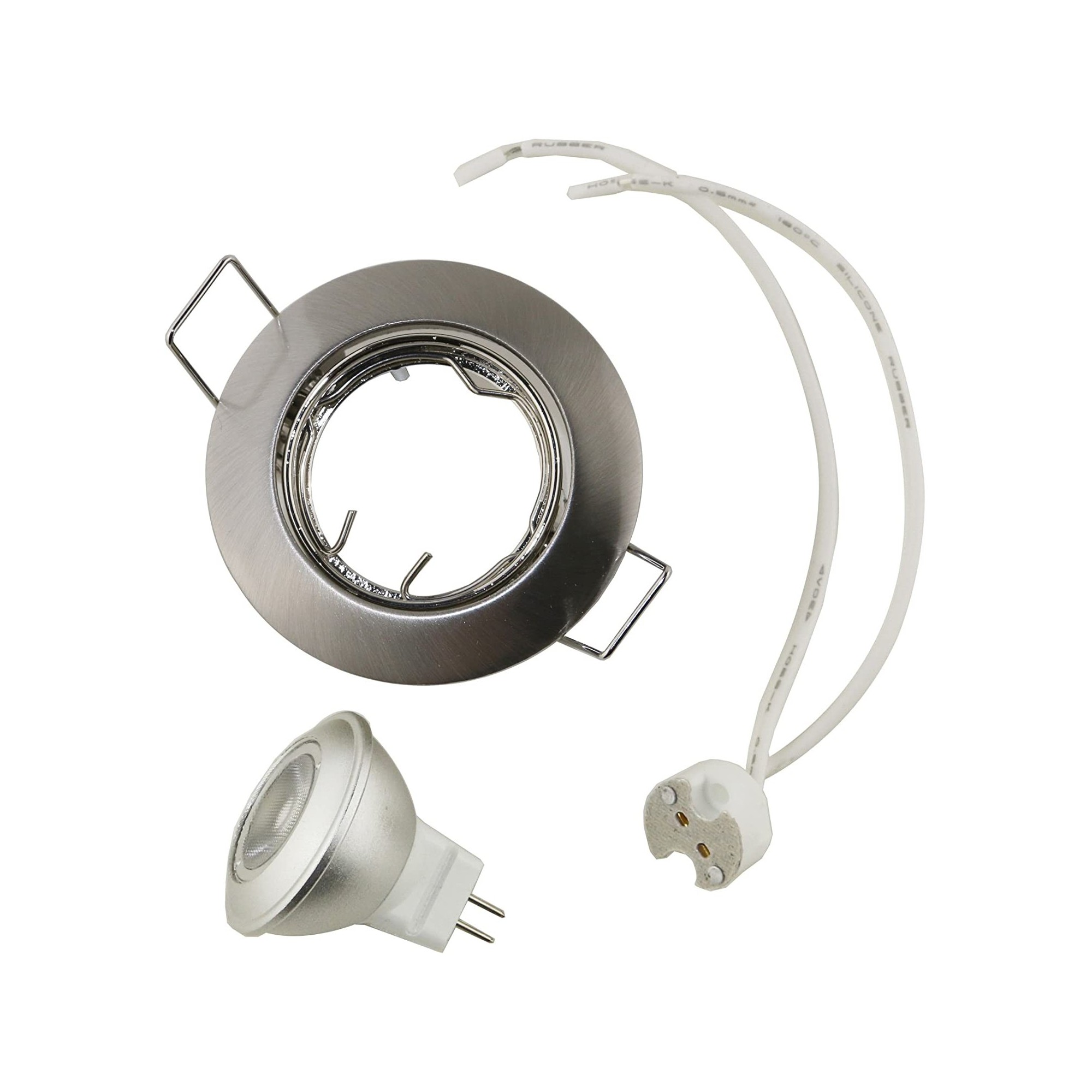 LED inbouwspotset incl. verlichting 1,8W, WW, 12V, MR11, GU4, snelsluiting, aluminium, draaibaar