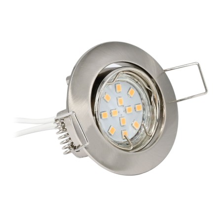 LED recessed spotlight set incl. bulb 2W, WW, 12V DC, G4, quick-release fastener, aluminium, swivelling