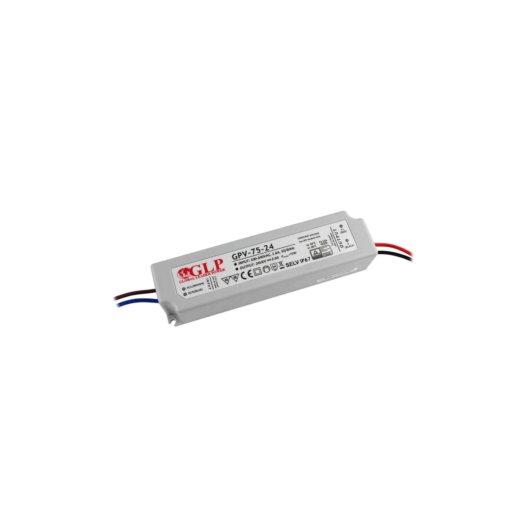 LED Constant Voltage Power Supply 72W 24V DC