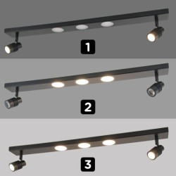 LED Ceiling Light Long Slim, 31W, 3000K, Black