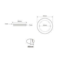 Luminaria LED empotrable slim negra 3000K - 0,9W - ultra plana 12V CC