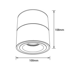 10W LED Ceiling Spotlight Adjustable Lamp Body Angle Adjustable Color Temperature 2700-4000-5700