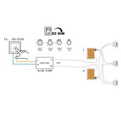 Controlador LED de tensión constante 12VDC 6W atenuación en 3 pasos 10%-50%-100