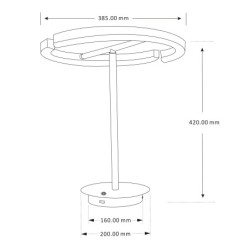 Lampe de bureau LED Vega 18W 3000K en noir, chargeur USB inclus