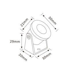 1W Mini LED Opbouwspot "Alyana" Zilver 12VDC 3000K