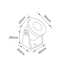 Set of 4 1W mini surface-mounted spotlights rotatable & tiltable 80lm warm white with 6W 12VDC power supply unit