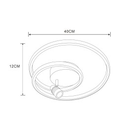 LED-Deckenleuchte 2-flammig 40W 3000K, nicht dimmbar, für Wohnzimmer Durchmesser 40CM