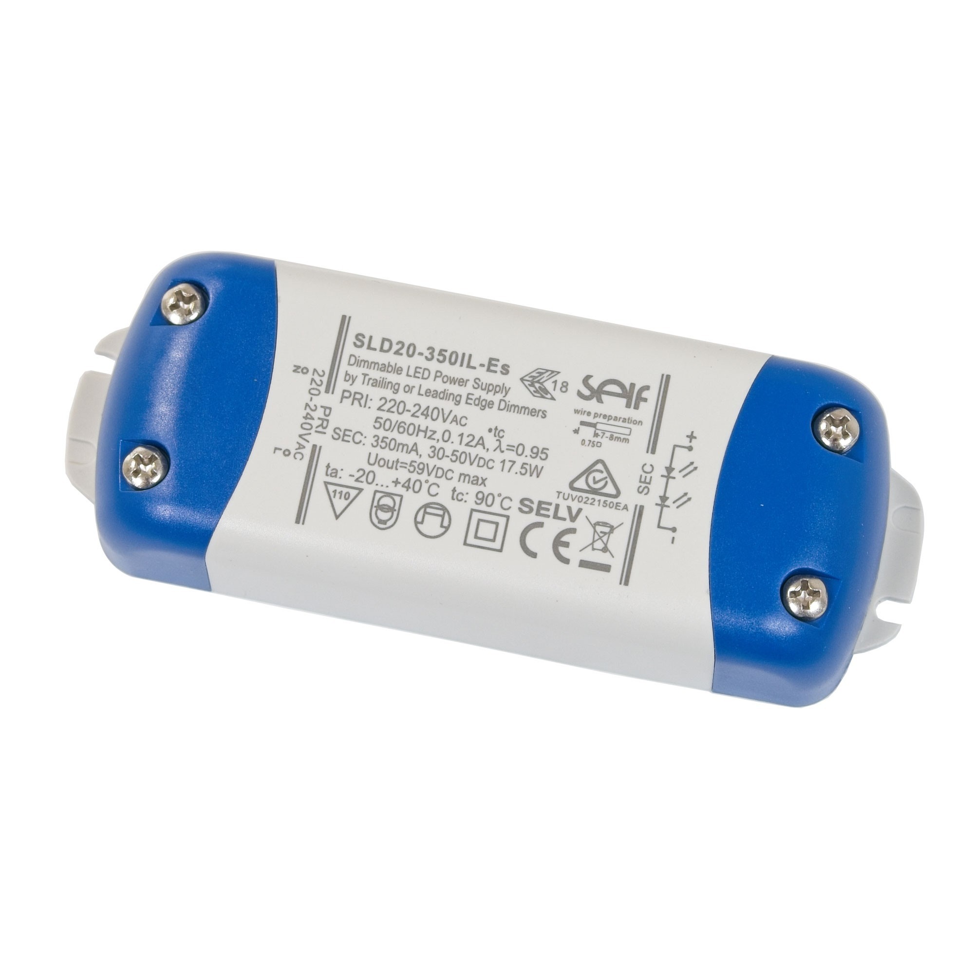 Driver LED a corrente costante 18,9W 350mA 30-56 V/DC dimmerabile