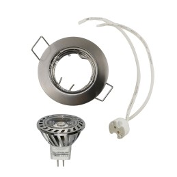 LED recessed spotlight set incl. illuminant 1.8W, WW, 12V, MR11, GU4, quick-release fastener, aluminium, swivelling