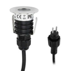 Mini LED vloerinbouwarmatuur 6-delig KIT - Rond - incl. transformator & kabel