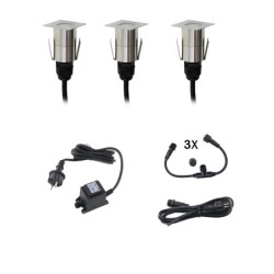 Mini LED Patio Verlichting Grond Inbouwarmatuur Set van 3