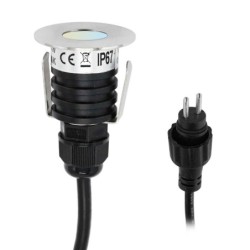 6er Set Mini LED Bodeneinbauleuchte Schaltbare warmweiß 3000K und kaltweiß 6000K 12VDC 3 STEP DIM