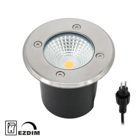 Faretto da incasso a pavimento a LED "Mutantur" per esterni 3000K Dimmer a 3 stadi 1W, 3W, 6W con tecnologia EZDIM