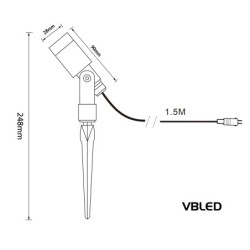 Foco LED de jardín "Flavius" 3000K Regulador de 3 niveles 1W, 2W, 3W EZDIM