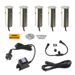 LED Mini Bodeneinbauleuchte "Celino" 5-KIT / 12V  inkl. Leuchtmittel (Leuchtmittel wechselbar)