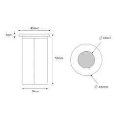 GARTUS Apparecchio da incasso a pavimento a LED "Callis" RGB+bianco caldo 1W 12V AC/DC (lampada sostituibile)