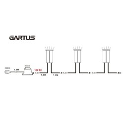 Lot de 3 spots encastrés de sol LED en acier inoxydable, ronds, 12V, 3 niveaux de gradation (0.3W-0.6W-1W)