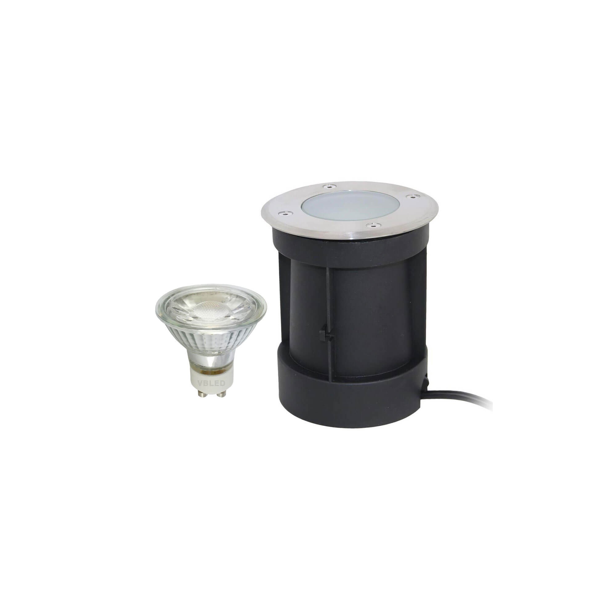 Faretto da incasso a pavimento a LED con attacco orientabile con lampadina LED da 5,5W