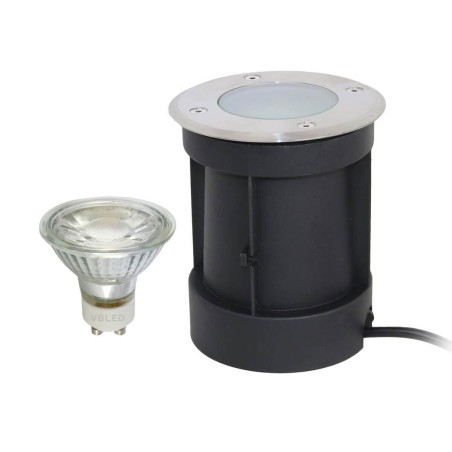 Faretto da incasso a pavimento a LED con attacco orientabile con lampadina LED da 5,5W