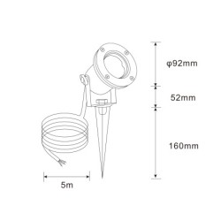 LED-Gartenstrahler Gartenteich Licht 230V, aus Edelstahl IP68