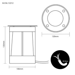 Foco empotrable de suelo LED con soporte orientable y bombilla LED de 5,5 W