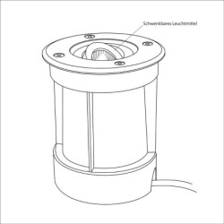 LED Bodeneinbaustrahler 12V AC mit 5W LED Leuchtmittel Warmweiß