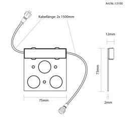 LED onderkastlamp "Orela" 7,5 cm Warm wit 12V