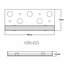 VBLED Luminaria LED bajo armario "Onorato" 1W 30cm WW 12V