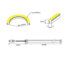 Gartus STRISCIA LED NEON IP67 3000K 24V 5M