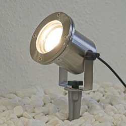 Juego de 3 luces LED para estanque / luz para estanque de jardín 12V, de acero inoxidable IP68 con bombilla RGBW MR16 y transfor