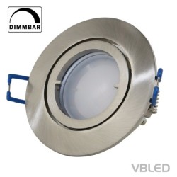 VBLED LED recessed aluminium spotlight - silver optic - round - incl. socket - 5W - GU10 LED